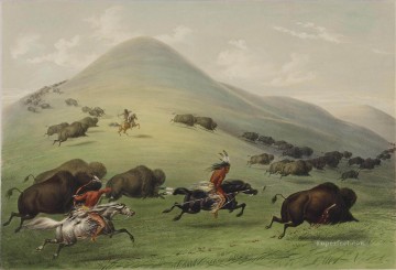  caza - George Catlin Caza del búfalo